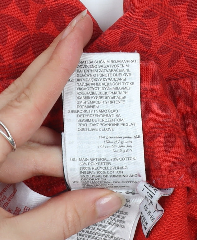 Adidas Boys Red Athletic Jersey Shorts 15-16 Years Casual Sportswear