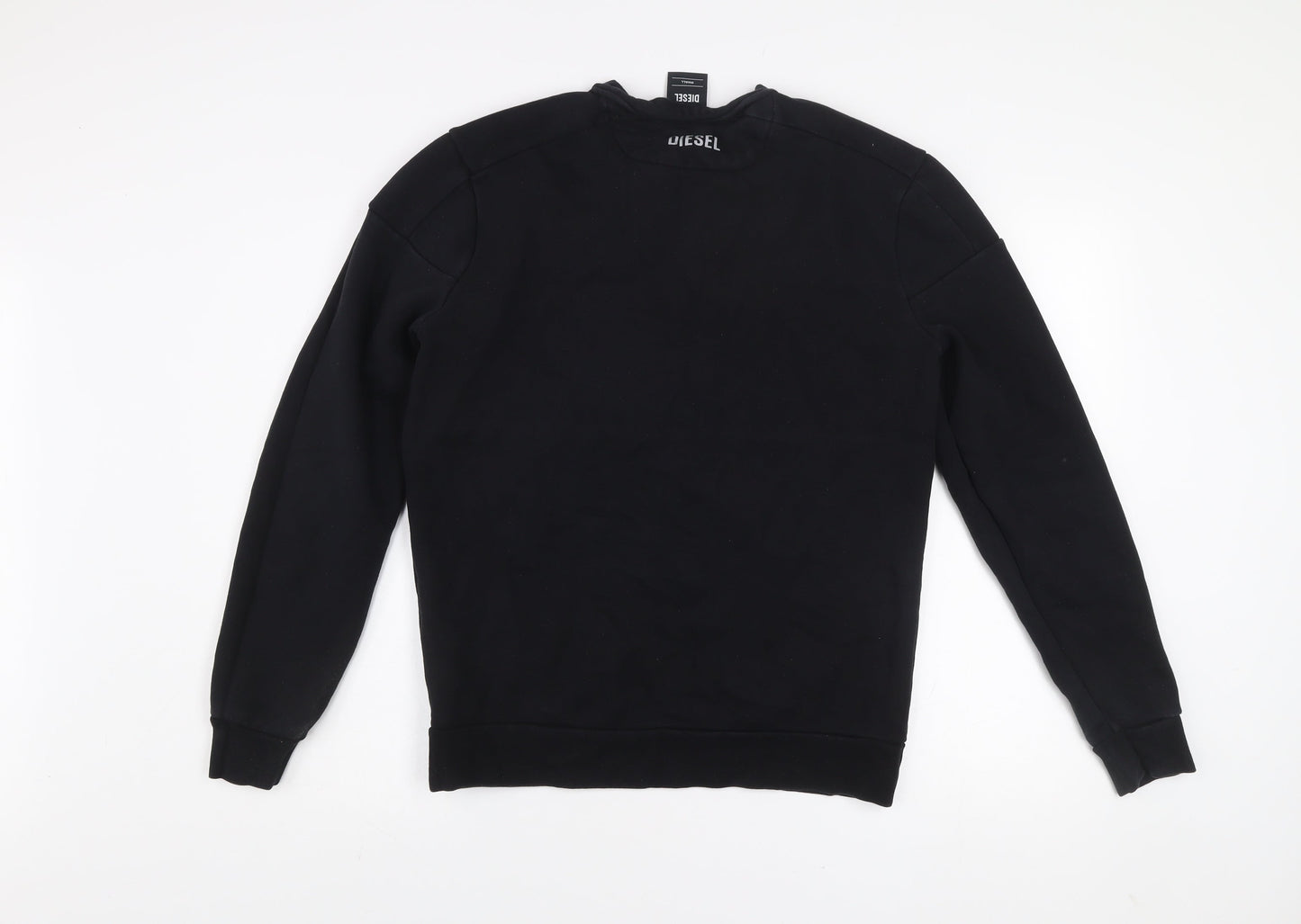 Diesel Men's Black Small Pullover Sweatshirt Logo Crew Neck