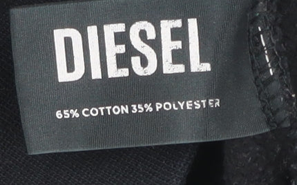 Diesel Men's Black Small Pullover Sweatshirt Logo Crew Neck