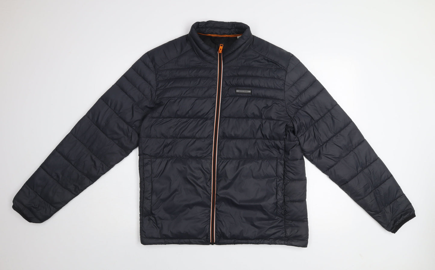 Jack & Jones Men's Black Puffer Jacket Size M Lightweight Quilted Zip Coat