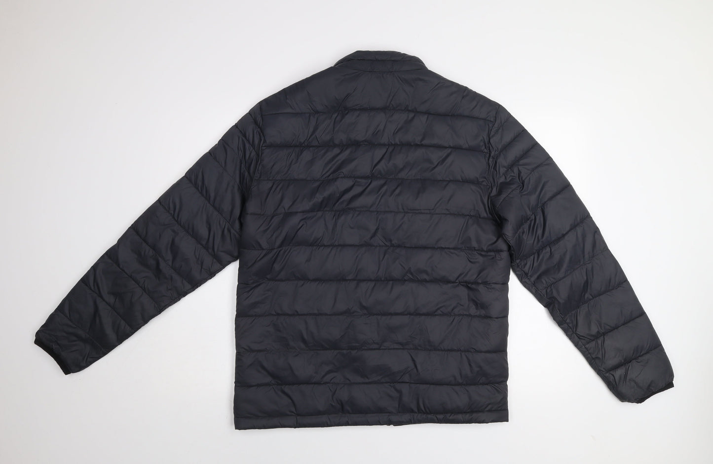 Jack & Jones Men's Black Puffer Jacket Size M Lightweight Quilted Zip Coat