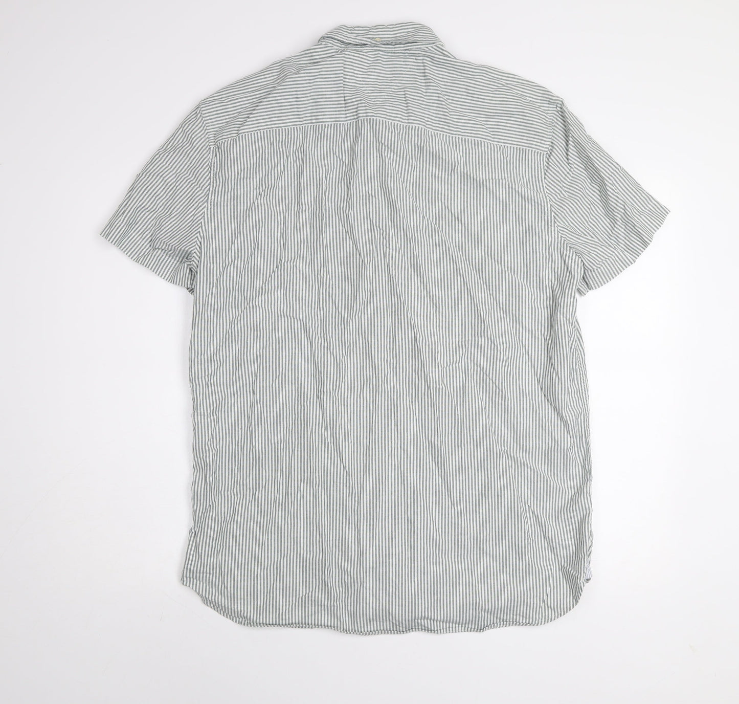 Tommy Hilfiger Men's White Striped Button-Up Shirt XL Regular Fit