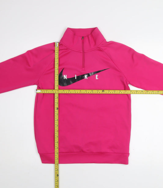 Nike Women's Pink Dri-FIT 1/4 Zip Running Sweatshirt XS
