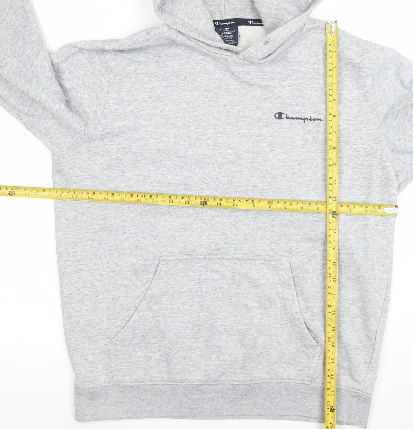 Champion Womens Grey Pullover Hoodie L 58% Cotton 42% Polyester