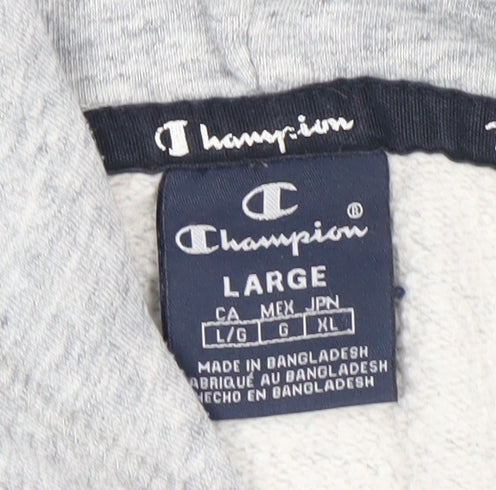 Champion Womens Grey Pullover Hoodie L 58% Cotton 42% Polyester