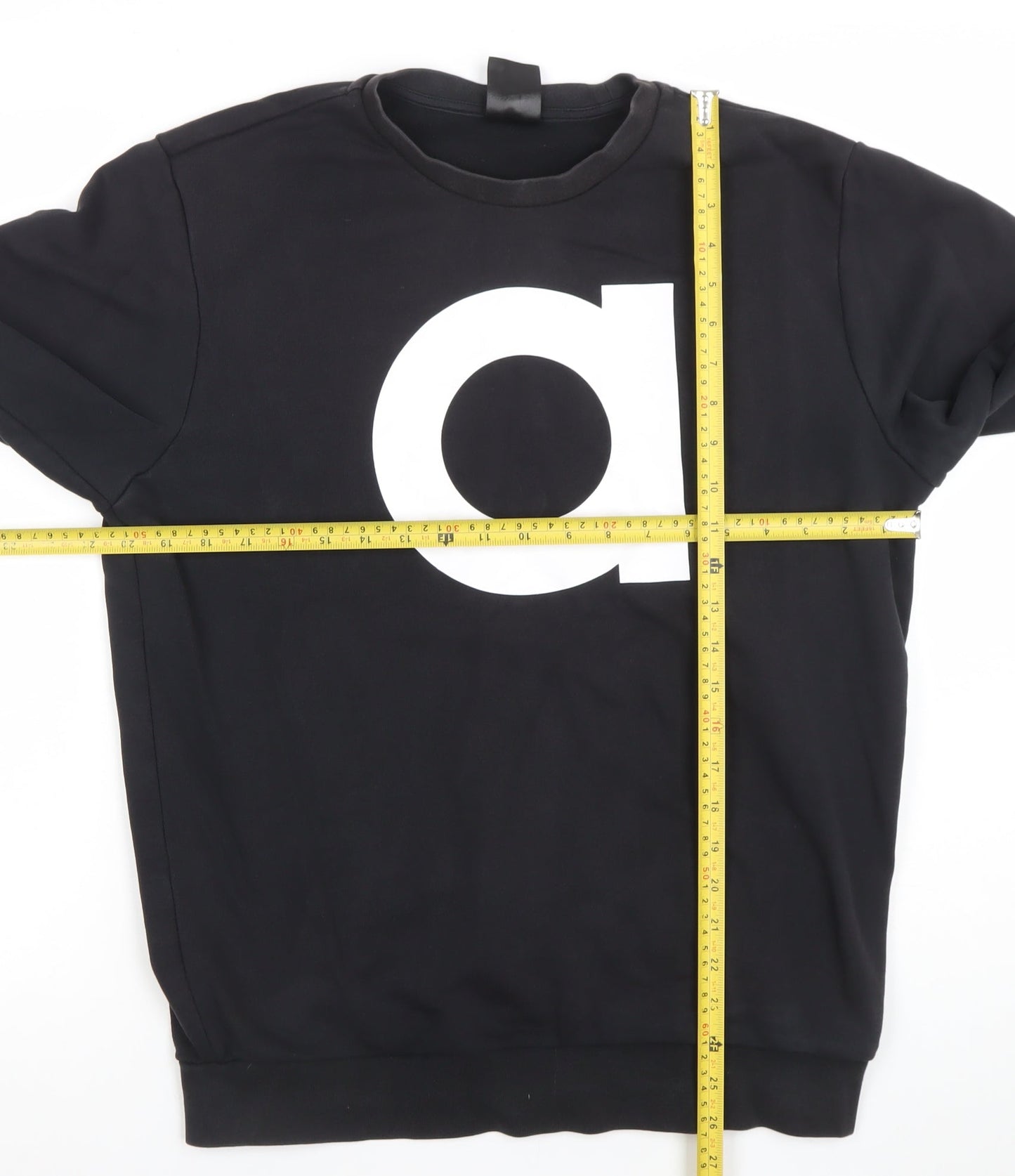 adidas Mens Black Large Logo Sweatshirt Crew Neck Long Sleeve