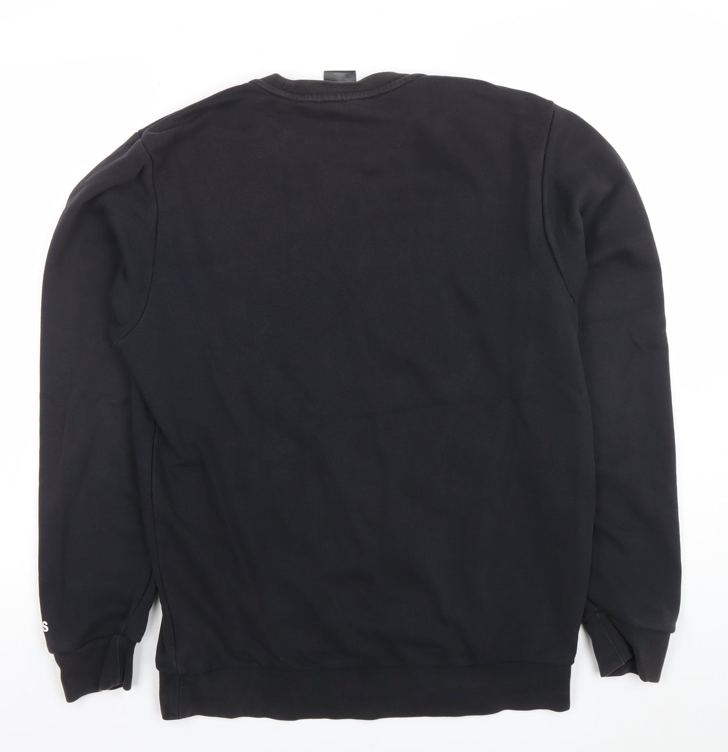 adidas Mens Black Large Logo Sweatshirt Crew Neck Long Sleeve