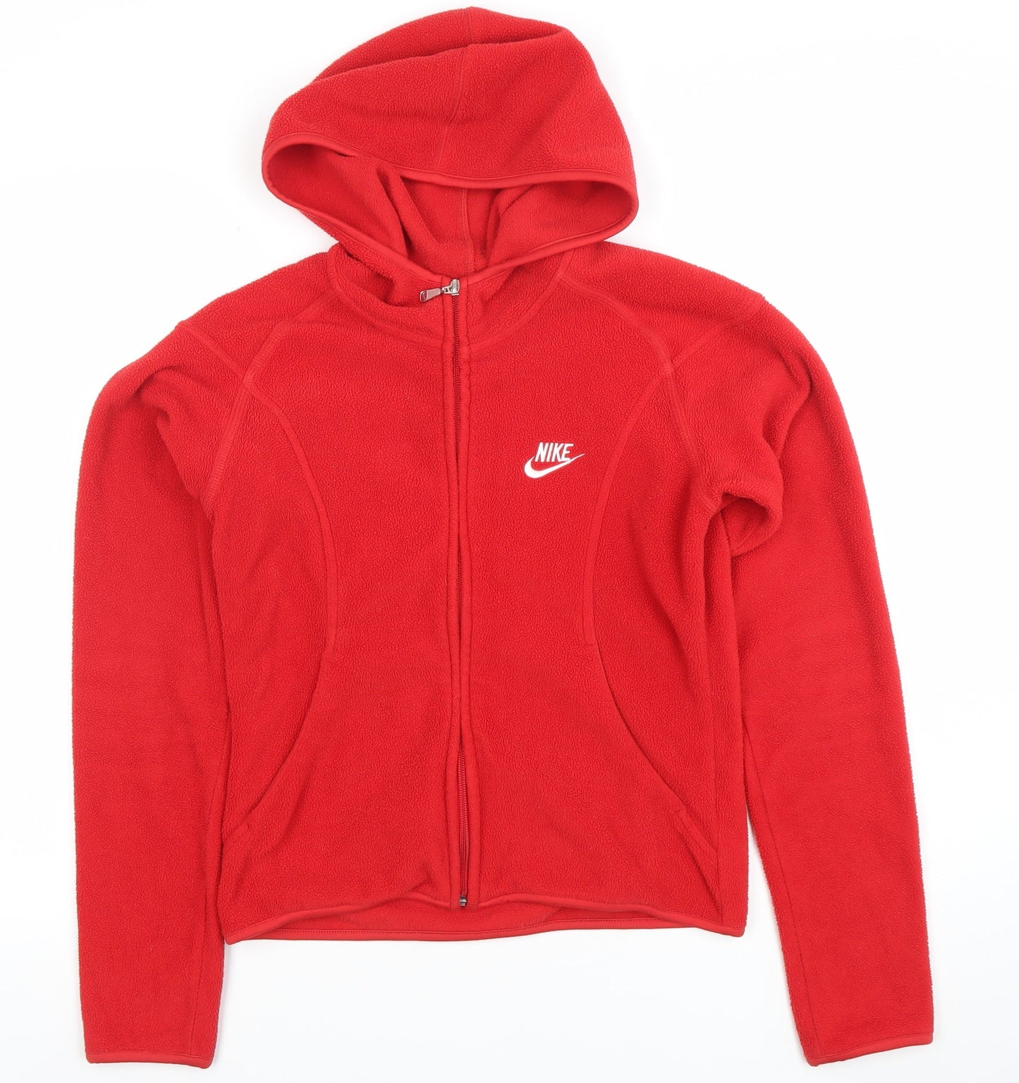 Nike Women's Red Fleece Full Zip Hooded Jacket Size 10