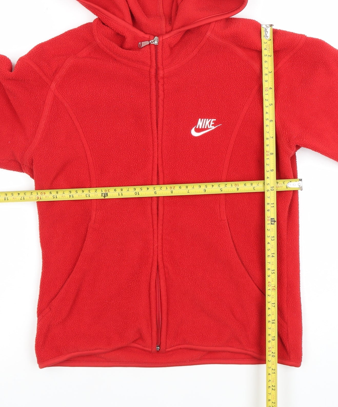 Nike Women's Red Fleece Full Zip Hooded Jacket Size 10
