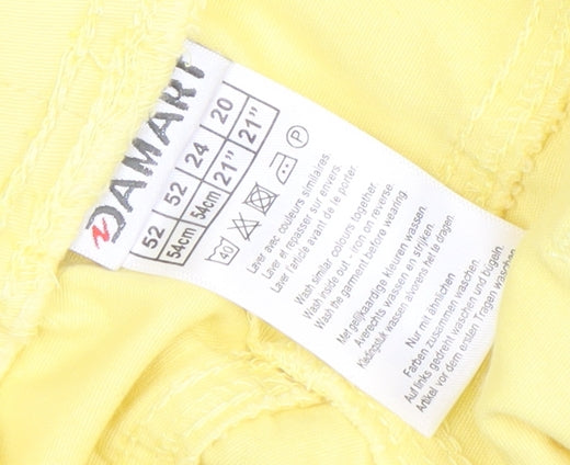 Damart Women’s Yellow Cropped Jeans Size 20 Regular Fit Cotton Blend