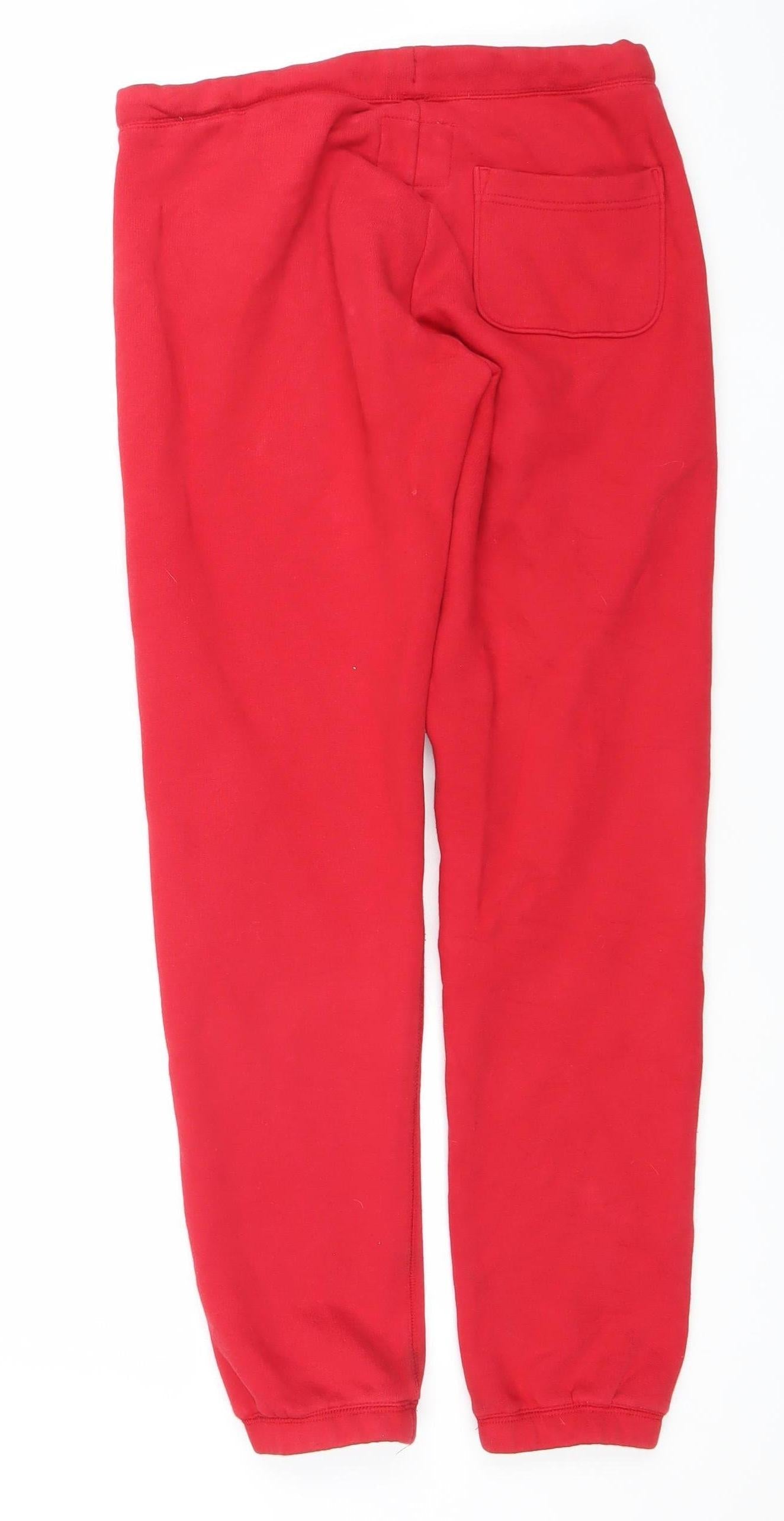Jack Wills Womens Red Jogger Sweatpants UK 6 Cotton Blend Drawstring