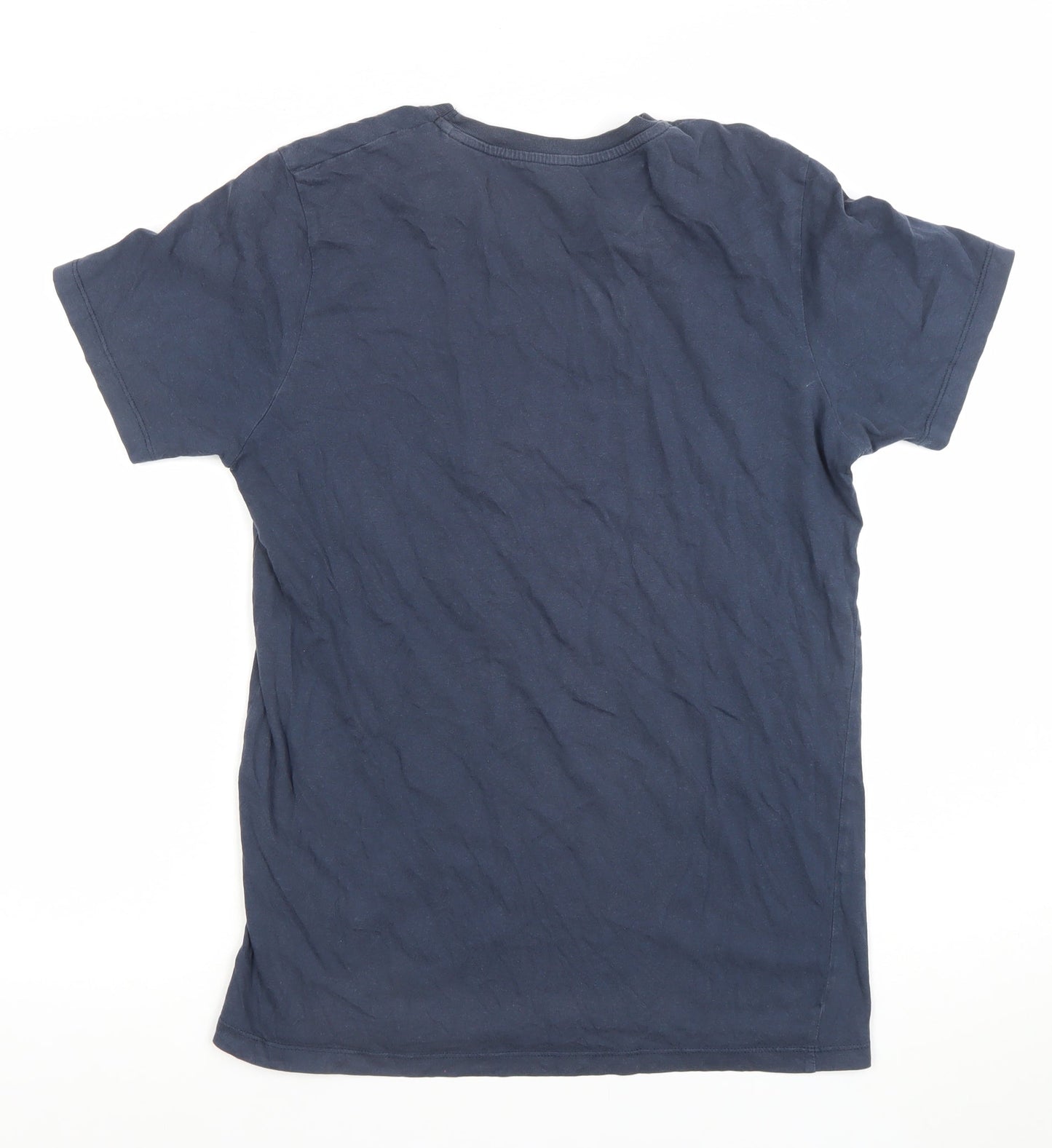 Jack & Jones Mens Blue Originals Graphic Crew Neck Cotton T-Shirt Size M