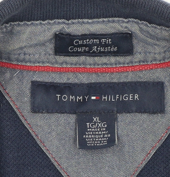 Tommy Hilfiger Men's Blue XL Custom Fit Logo Polo Shirt