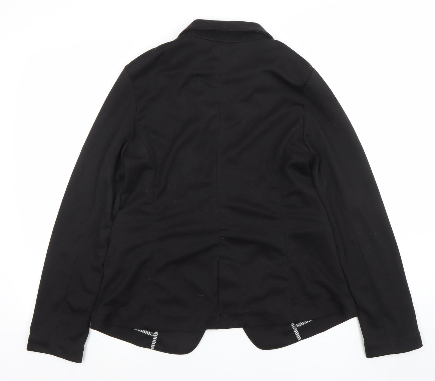 Olivia Moon Women's Black L Blazer Single-Breasted Stretch Jacket