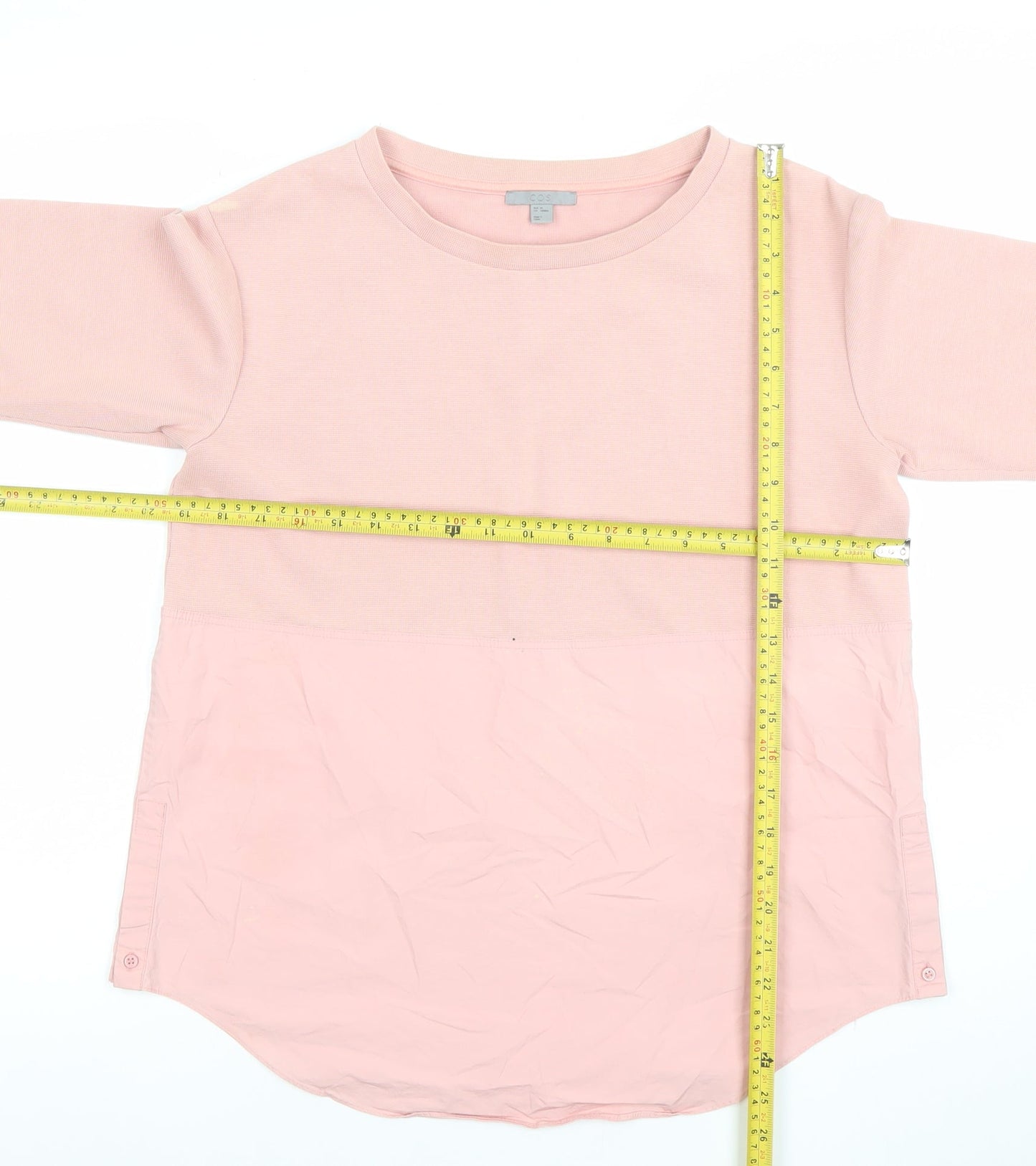 COS Womens Pink 3/4 Sleeve Cotton Blend Tunic Blouse XS