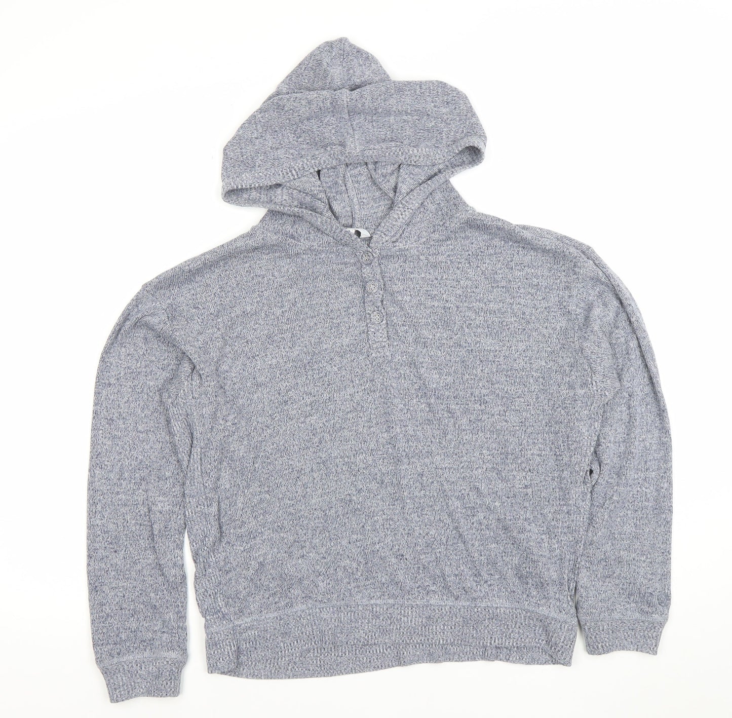 FatFace Women Grey L Hooded Henley Knit Jumper