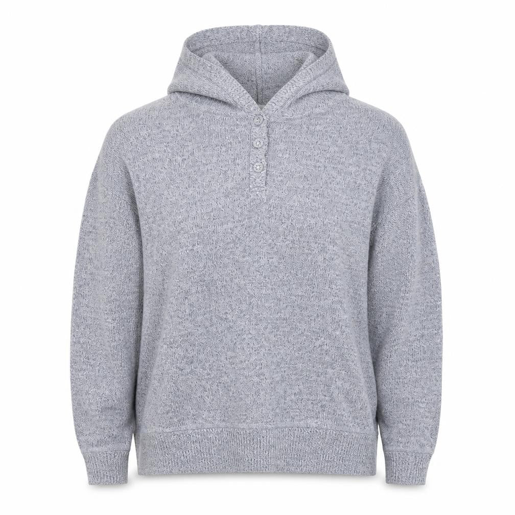 Womens UK L Regular FatFace Grey Henley Tight-Knit