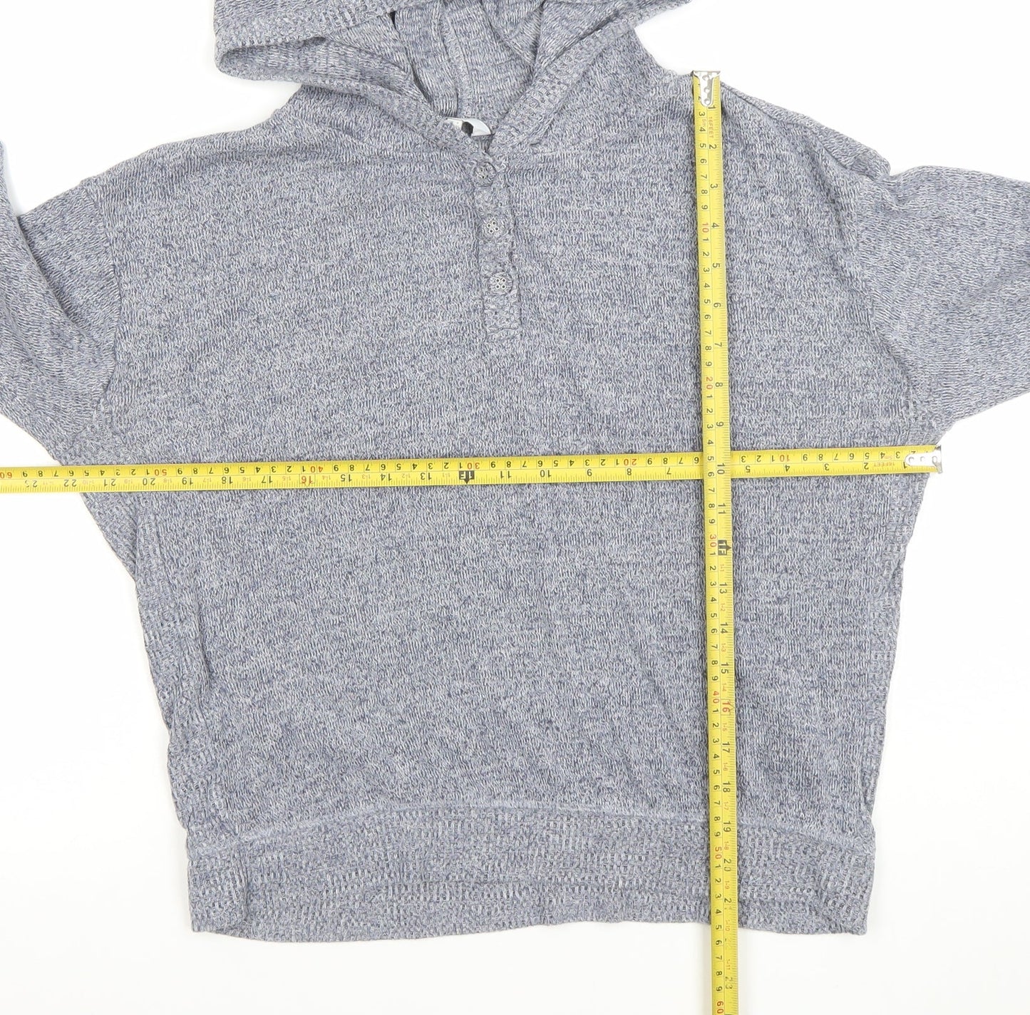 FatFace Women Grey L Hooded Henley Knit Jumper