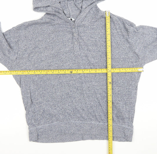 FatFace Women Grey L Hooded Henley Knit Jumper