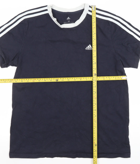 Adidas Womens Blue Short Sleeve Crew Neck Sports T-Shirt Size 12