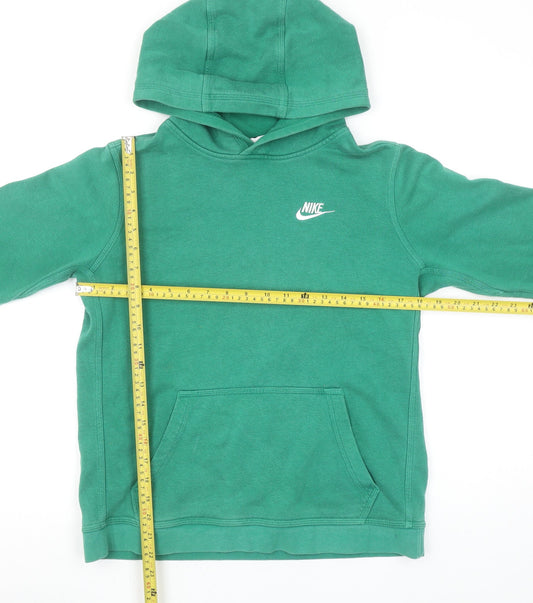 Nike Boys Green Pullover Hoodie XL 158-170cm Cotton Blend Kangaroo Pocket