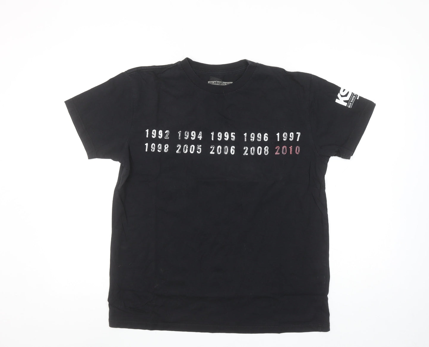 Quiksilver Men’s Black Short Sleeve Graphic Cotton T-Shirt Size S