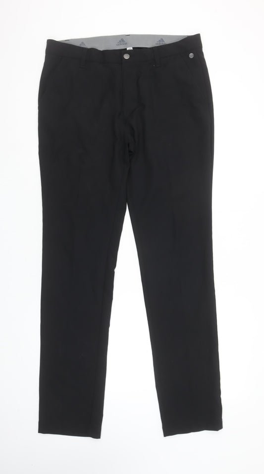 Adidas Men's Black 34in Chino Trousers Regular Fit