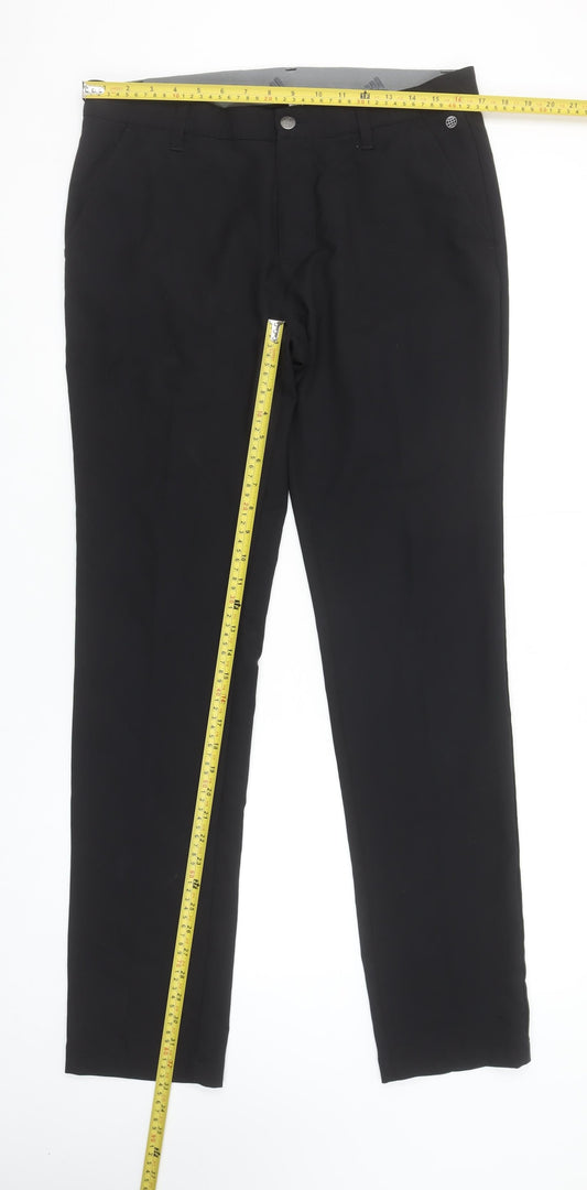 Adidas Men's Black 34in Chino Trousers Regular Fit