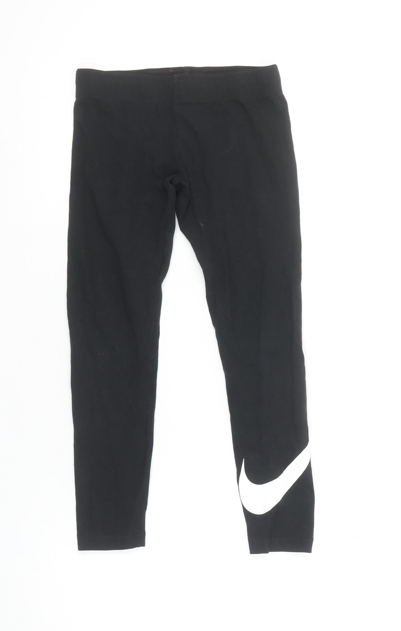 Nike Girls Black XS Ankle Sports Leggings Elastic Waist Stretch