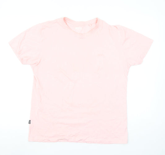 Diesel Men's Pink Cotton Crew Neck Short Sleeve T-Shirt Size S
