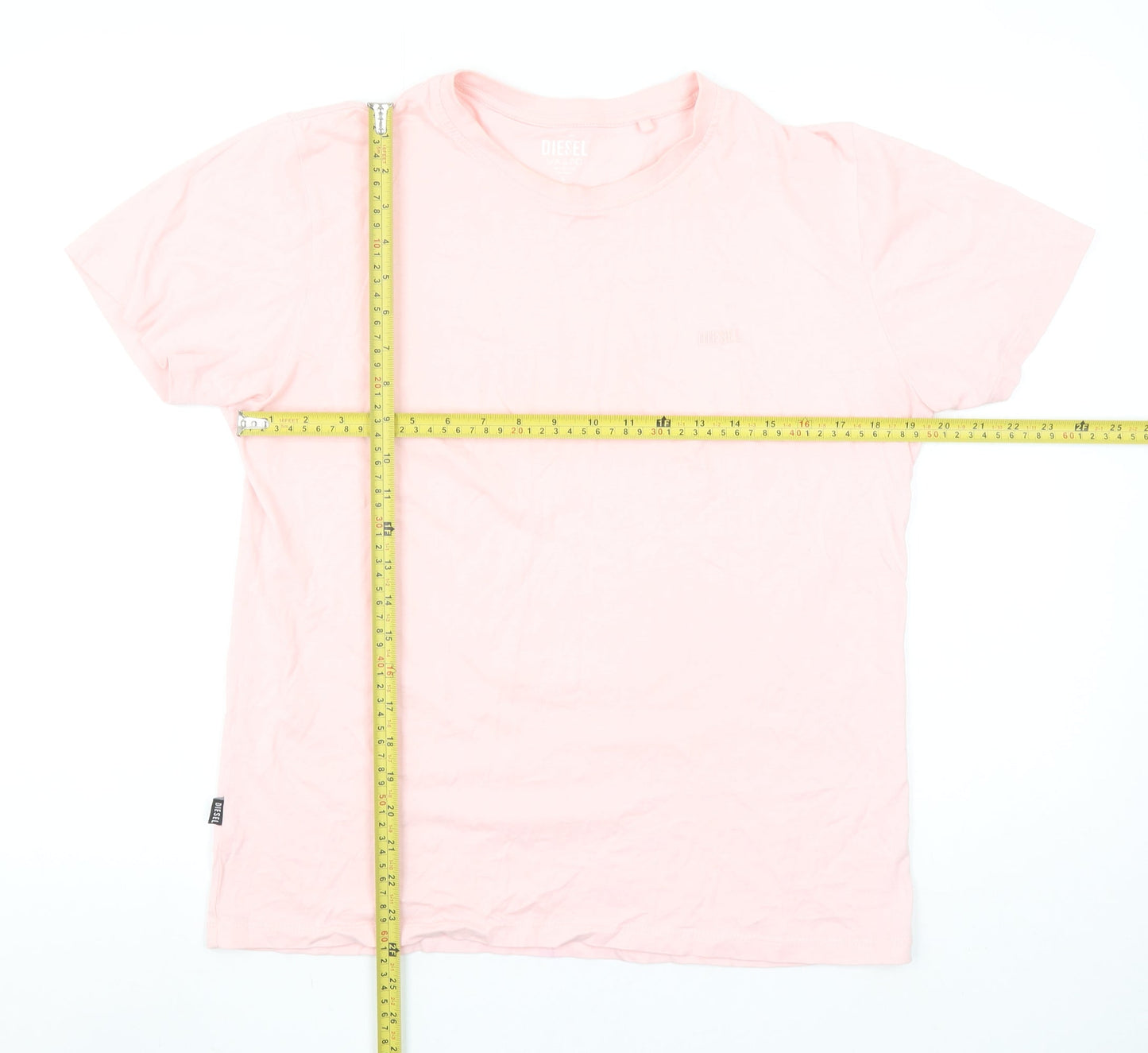 Diesel Men's Pink Cotton Crew Neck Short Sleeve T-Shirt Size S