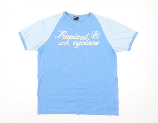 Diesel Womens Blue XL Raglan Sleeve Cotton T-Shirt