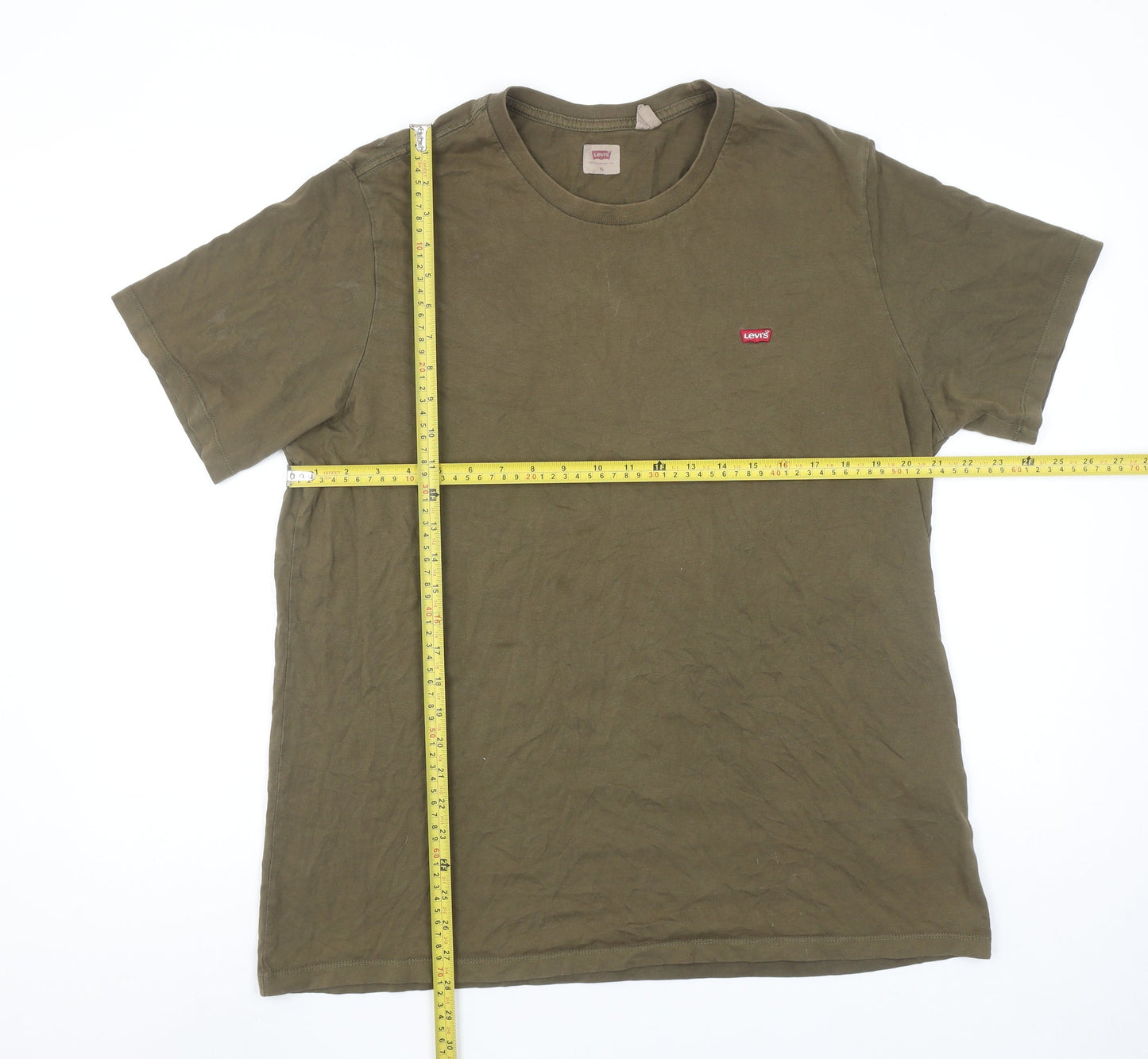 Levi's Men's Khaki Green Crew Neck Cotton T-Shirt XL Classic Fit