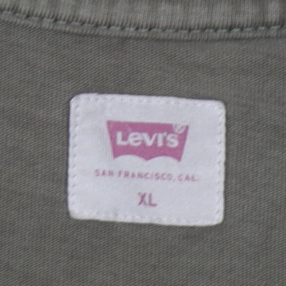 Levi's Men's Khaki Green Crew Neck Cotton T-Shirt XL Classic Fit