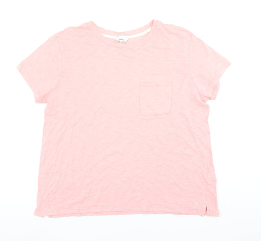 Joules Women's Pink 100% Cotton Short Sleeve T-Shirt Size 14