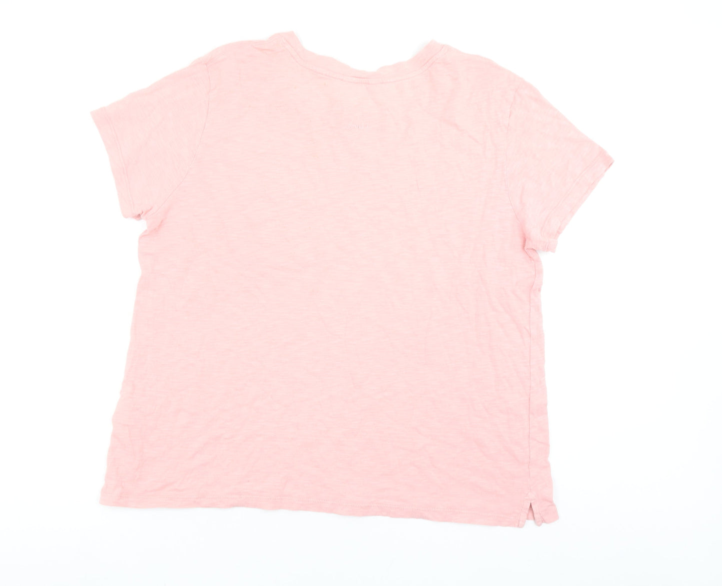 Joules Women's Pink 100% Cotton Short Sleeve T-Shirt Size 14