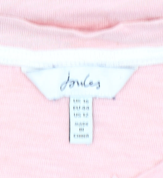 Joules Women's Pink 100% Cotton Short Sleeve T-Shirt Size 14