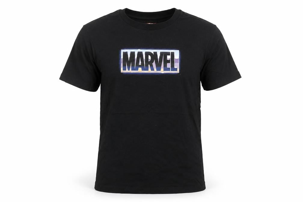 Marvel Men's Black Short Sleeve Cotton Graphic Logo T-Shirt Size S