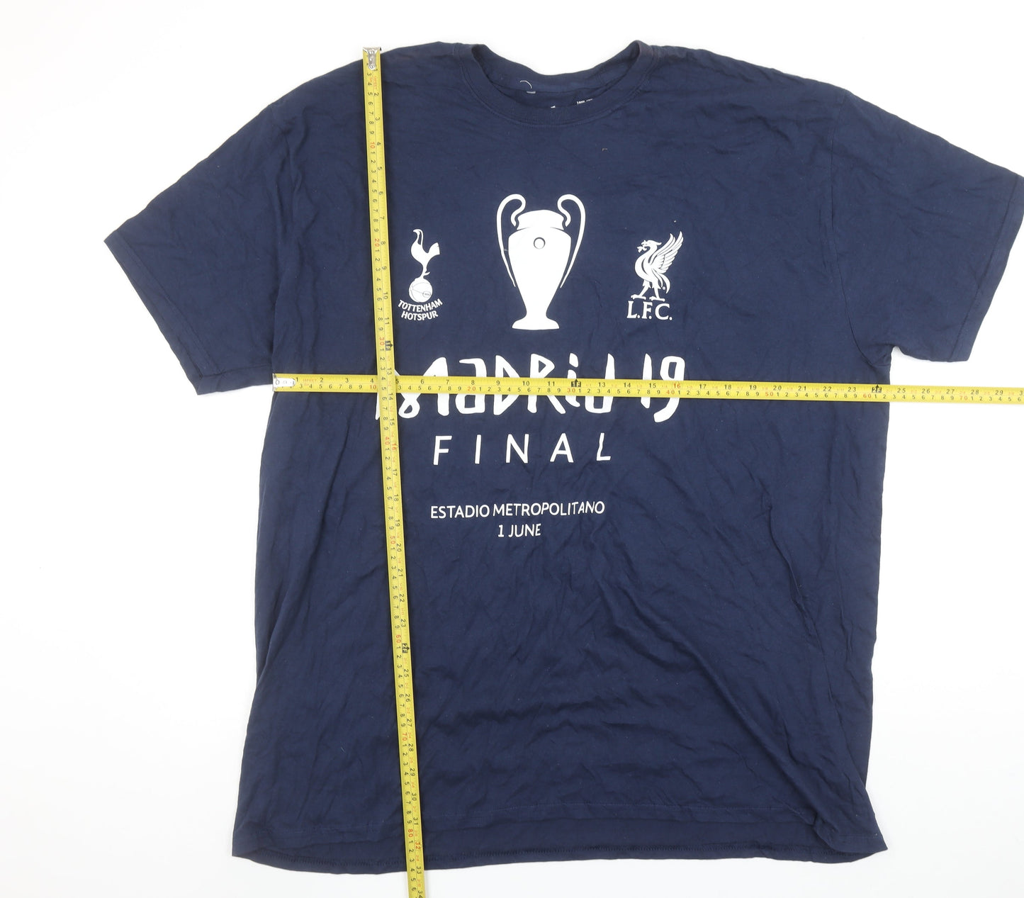 UEFA Champions League Madrid 19 Blue Men's 3XL Graphic T-Shirt