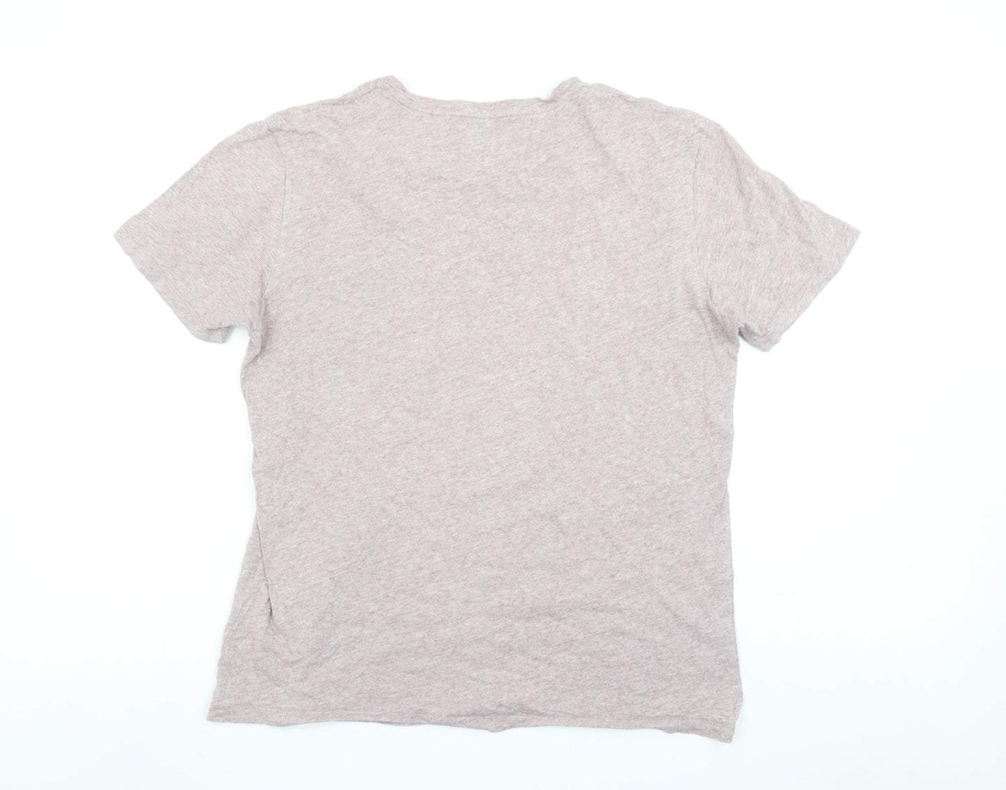 COS Men Beige Cotton Crew Neck Short Sleeve T-Shirt Size M
