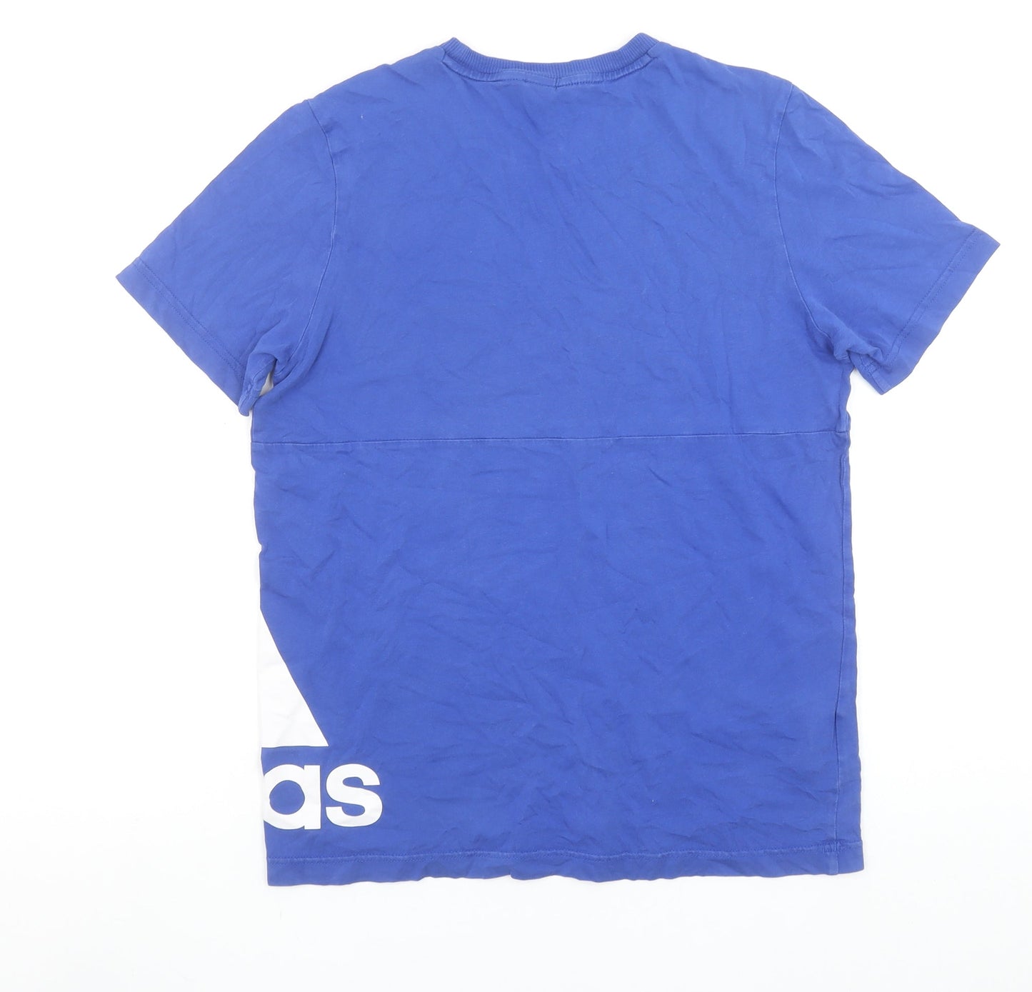 Adidas Boys Blue Logo Short Sleeve Cotton Sports T-Shirt 8-9 Years