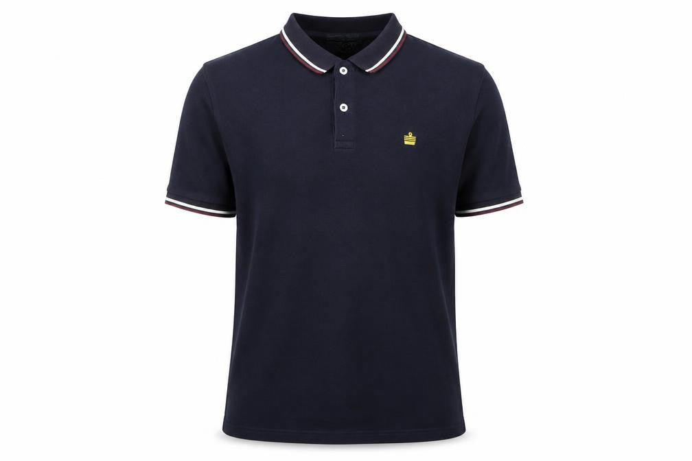 Admiral Men’s Navy Blue Cotton Polo Shirt L Short Sleeve Classic Fit