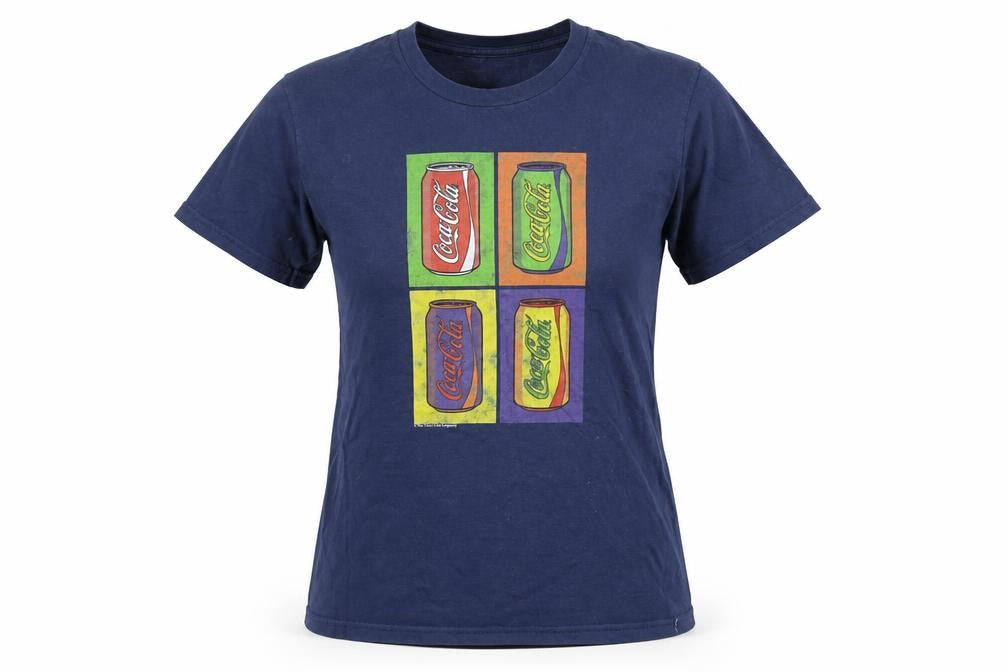 Port & Company Women's Blue Coca-Cola Graphic T-Shirt Size S