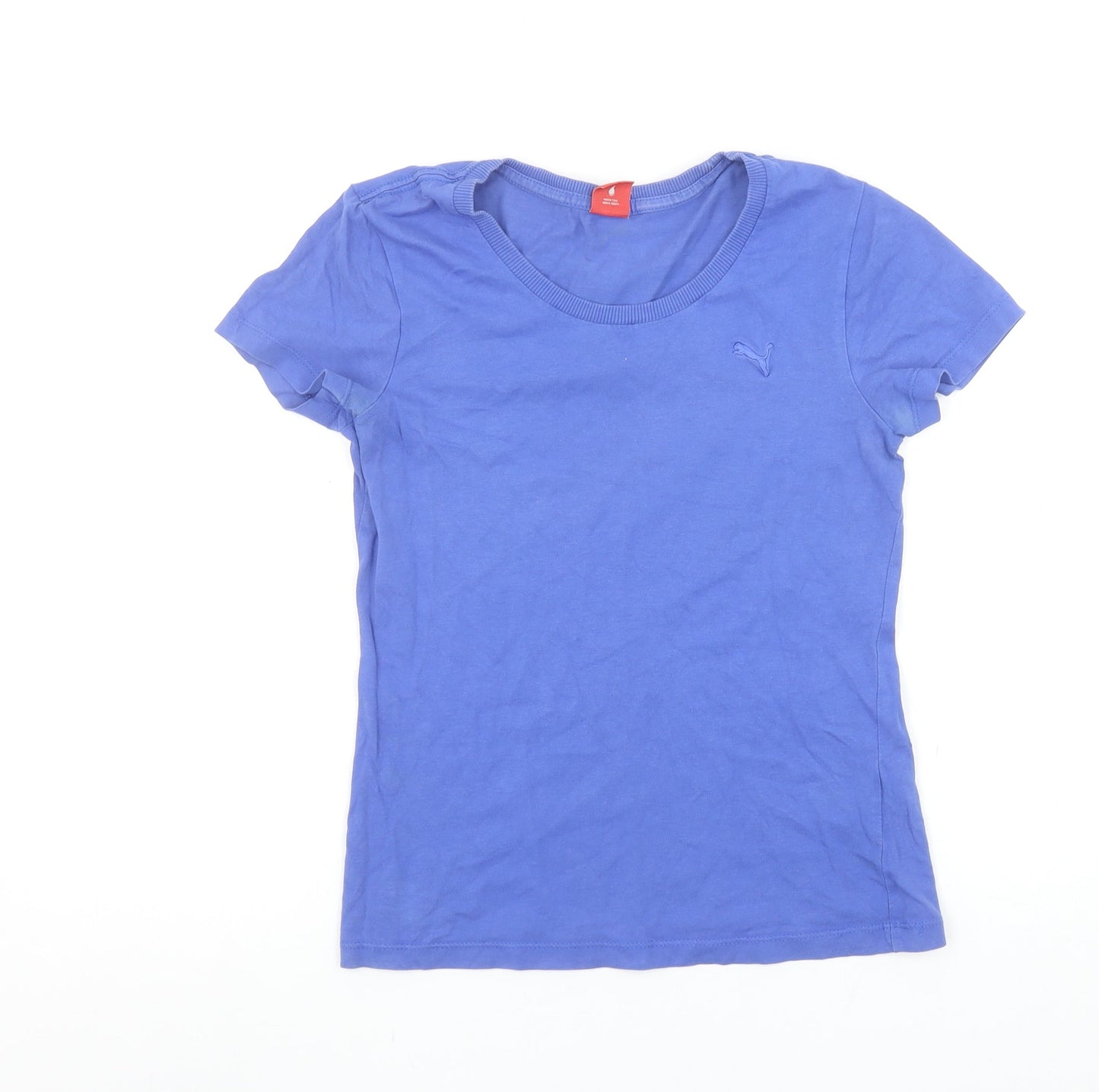 Puma Women's Blue Slim Fit Cotton T-Shirt Size 8