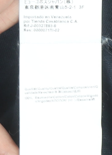 Hugo Boss Men's Navy Graphic Print Cotton T-Shirt Size S