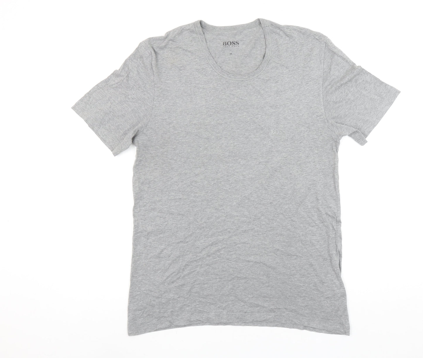 Hugo Boss Men's Grey Cotton Crew Neck Short Sleeve T-Shirt M