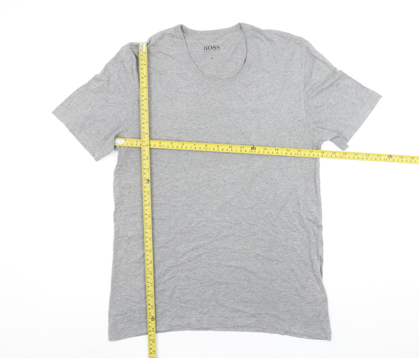 Hugo Boss Men's Grey Cotton Crew Neck Short Sleeve T-Shirt M