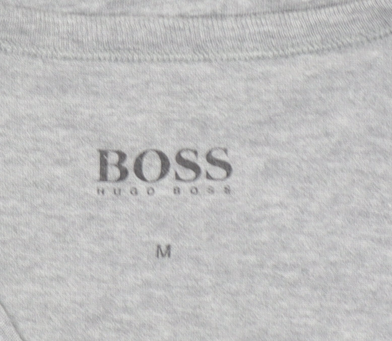 Hugo Boss Men's Grey Cotton Crew Neck Short Sleeve T-Shirt M