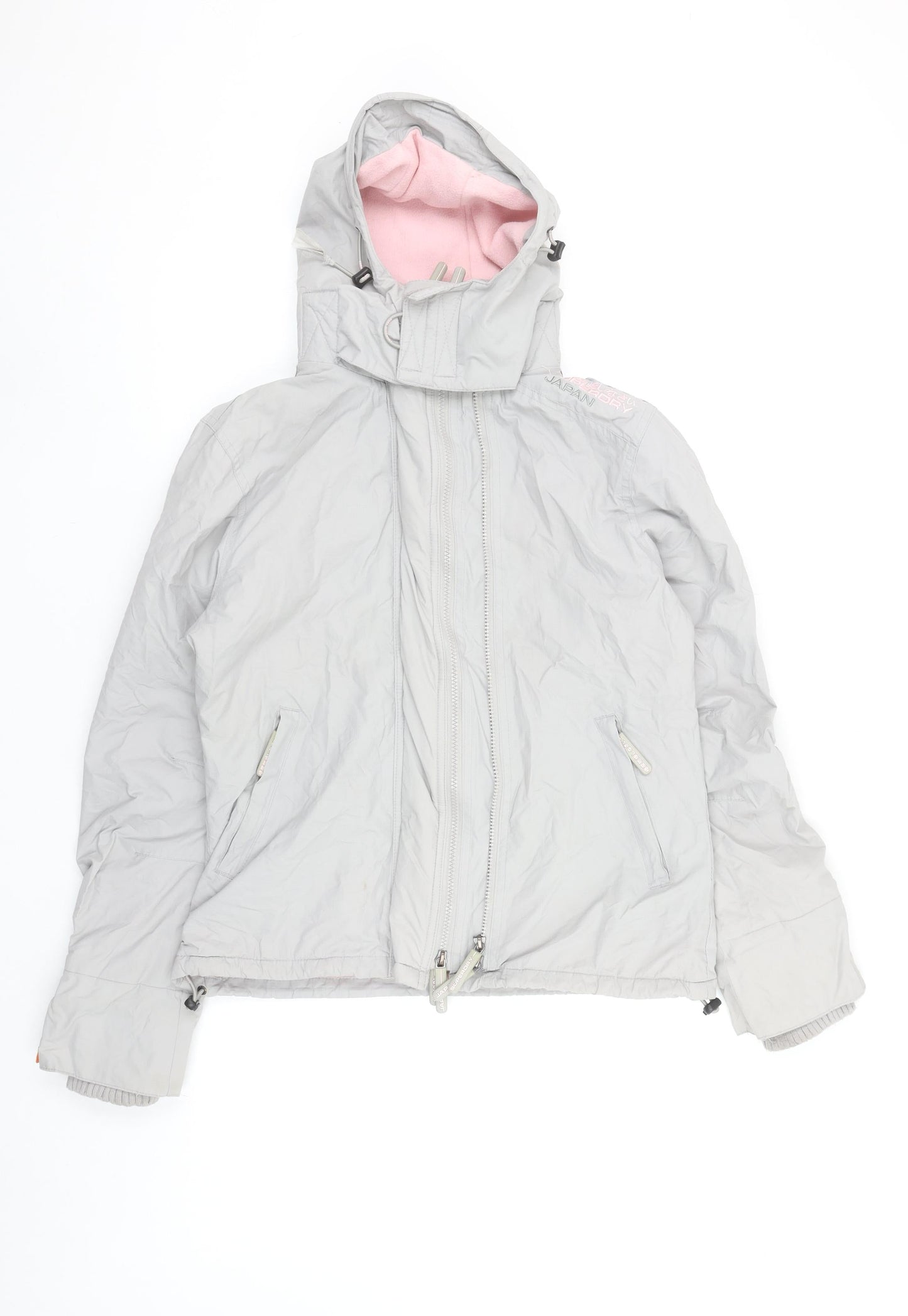 Superdry Women's Grey L Hooded Windbreaker Jacket