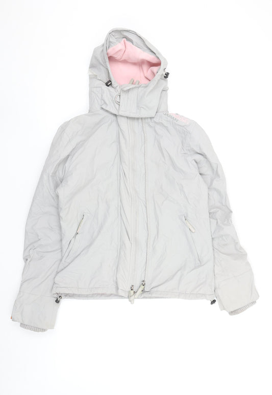 Superdry Women's Grey L Hooded Windbreaker Jacket